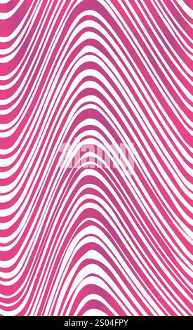 Wavy pattern poster. Repeating design element for printing on fabric. Purple psychedelic wallpaper and ornament. Template for retro brochure or Stock Vector