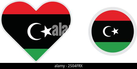 vector colorful libya flag drawing Stock Vector