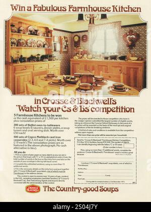 1973 UK Crosse-Blackwell Farmhouse Kitchen Ad Stock Photo