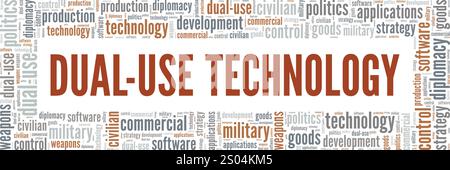 Dual-Use Technology word cloud conceptual design isolated on white background. Stock Vector