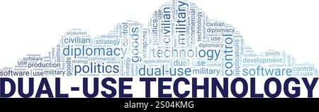 Dual-Use Technology word cloud conceptual design isolated on white background. Stock Vector