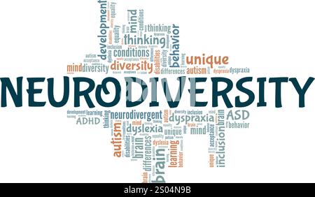 Neurodiversity word cloud conceptual design isolated on white ...