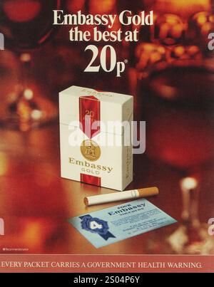 embassy gold cigarettes 20 Empty Cigarette Packet Embassy cigarettes hi-res stock photography