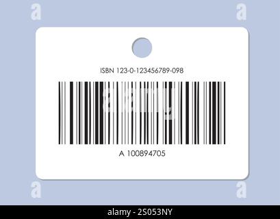 Barcode or qr code. Rectangle tag with code for scanning. Paper label or sticker. Cashless payments, transfers and electronic transactions. Flat Stock Vector