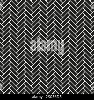 Chevron pattern shape. Black geometric design. Seamless herringbone vector. Monochrome abstract background. Stock Vector