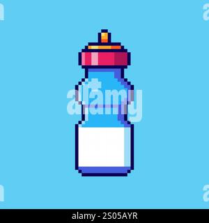 Pixel art Sport Water Bottle game asset design Stock Vector