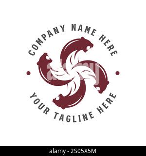 Tiger Jaguar Puma Leopard Cheetah Head Star Badge Emblem Label Logo Design Vector Stock Vector