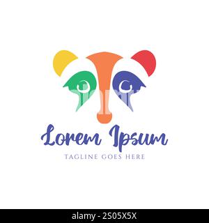 Colorful Skunk Meerkats Mangoes Head Face Illustration Logo Design Vector Stock Vector