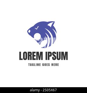 Angry Strong Tiger Jaguar Puma Leopard Head Illustration Logo Design Vector Stock Vector