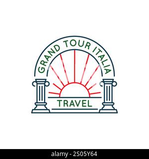Simple Logo with Tour Italia Travel icon Stock Vector