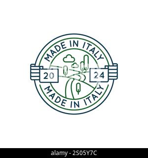 Simple Logo with Made in Italy icon Stock Vector