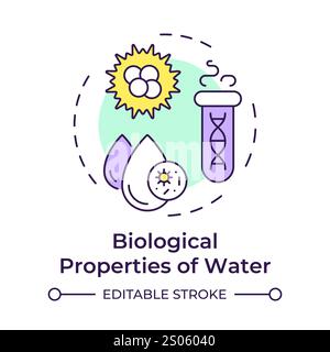 Physical properties of water multi color concept icon Stock Vector