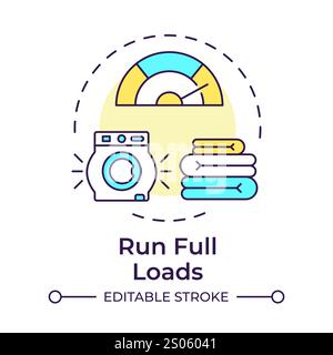 Run full loads multi color concept icon Stock Vector