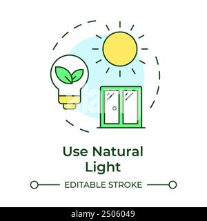 Using natural light multi color concept icon Stock Vector