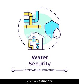 Water security multi color concept icon Stock Vector