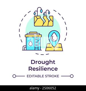 Drought resilience multi color concept icon Stock Vector