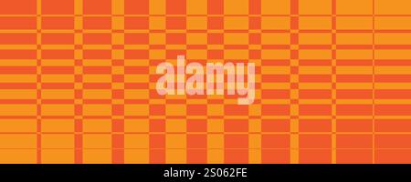 Abstract Orange Squares Pattern, Checkered Texture on Red Background, Creative Design Element in Editable Vector Format Stock Vector