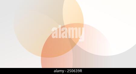 Abstract Geometric Texture, White, Orange, Brown and Gray Colored Background - Round Circles Pattern - Vector Illustration Stock Vector