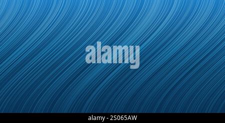 Dark Lit Curving Blue Wavy Modern Style Minimalist Vertical Stripes Pattern - Editable Abstract Wide Scale Background Design, Creative Vector Template Stock Vector