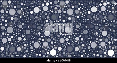 Abstract Overlapping Circles, Spotted Pattern, Spots with Random Sizes and Changing Shades of Black, White and Grey - Geometric Texture - Generative A Stock Vector