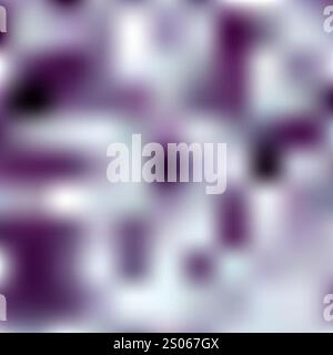 Abstract Colorful Blurred Pixelated Surface Pattern with Random Colored Dark Blue and White Squares - Defocused Texture, Vector Background Design Stock Vector