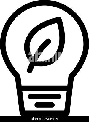 Leaf ecology in a light bulb symbol - renewable energy, sustainability and ecology icon. Stock Vector