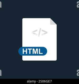 Html file icon. Hyper Text Markup Language. Vector Stock Vector