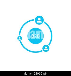 B2B icon on white background. Business to business concept. Marketing strategy. Vector Stock Vector