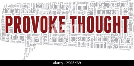 Provoke Thought word cloud conceptual design isolated on white ...