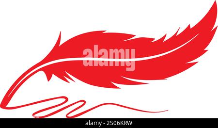 feather pen, pen, ink, feather drawing designs Stock Vector