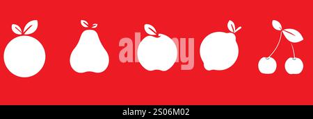 set designs of vector fruits Stock Vector
