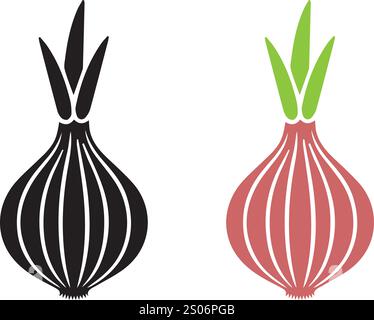 vector onion, vegetable plant set drawings Stock Vector