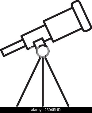 colorful telescope drawings with colorful vector background Stock Vector