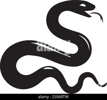 vector colorful snake silhouette drawings Stock Vector