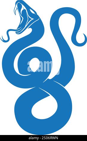 vector colorful snake silhouette drawings Stock Vector