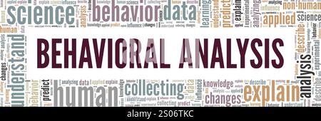 Behavioral Analysis word cloud conceptual design isolated on white background. Stock Vector