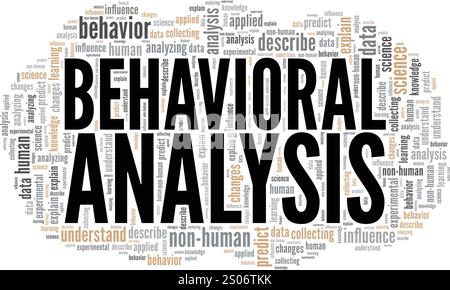 Behavioral Analysis word cloud conceptual design isolated on white background. Stock Vector