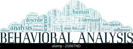 Behavioral Analysis word cloud conceptual design isolated on white background. Stock Vector