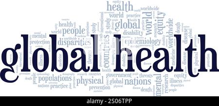 Global Health word cloud conceptual design isolated on white background. Stock Vector