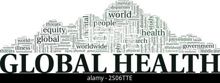 Global Health word cloud conceptual design isolated on white background. Stock Vector