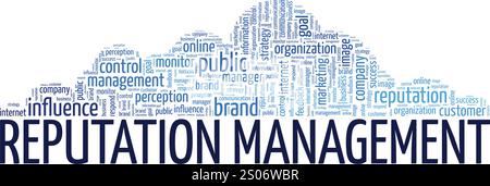 Reputation Management word cloud conceptual design isolated on white background. Stock Vector