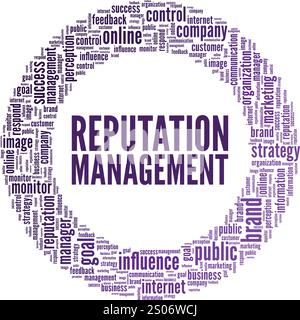 Reputation Management word cloud conceptual design isolated on white background. Stock Vector