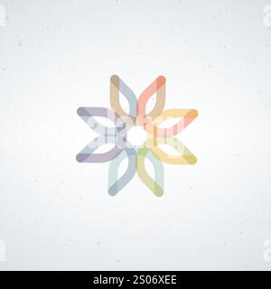 Abstract Elegant Flower Ornament Logo Design. Stock vector illustration isolated on white background. Stock Vector