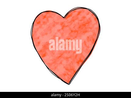 Watercolor doodle heart, vector illustration Stock Vector Image & Art ...