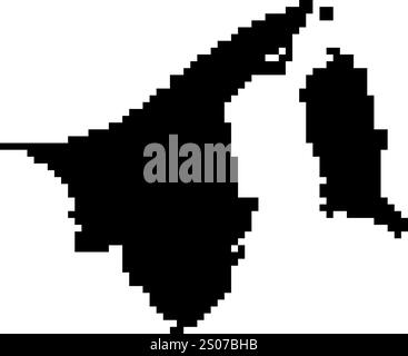 Pixelated world map icons in 8-bit style, featuring over 190 countries. Perfect for digital art, educational projects, and themed designs. Stock Vector