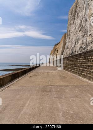 The Undercliff walk, a footpath in Peacehaven, East Sussex, England Stock Photo