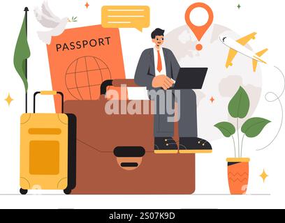 Diplomat Profession Vector Illustration Featuring International Negotiations and Agreement Signing for Worldwide Representation of Countries Stock Vector
