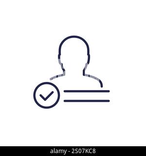 Account verified icon, user and check mark Stock Vector