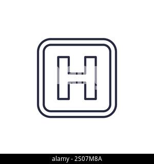 helipad icon, landing area for helicopters Stock Vector