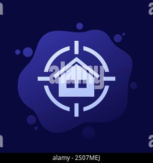 house search icon, real estate vector Stock Vector